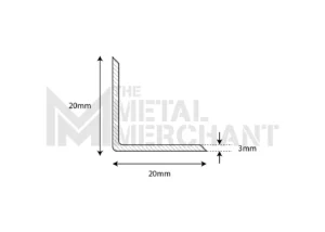 20mm x 20mm x 3mm MILD STEEL ANGLE