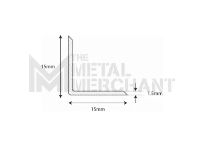 Aluminium Angle 15mm x 15mm x 1.5mm