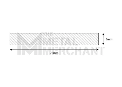 Aluminium Flat Bar Strip (75mm x 3mm)